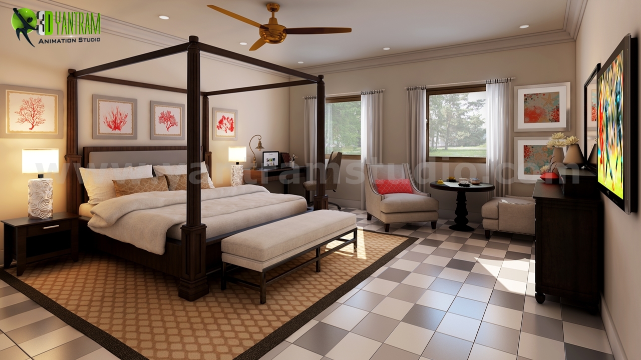 Stylish Bedroom Rendering Ideas By Yantram Interior Concept